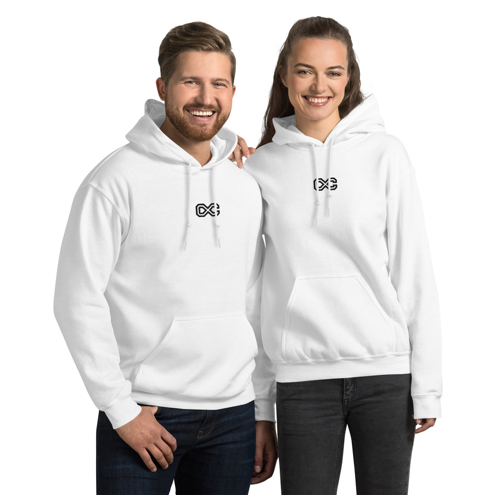 Sweat à capuche blanc à logo brodé CC-23